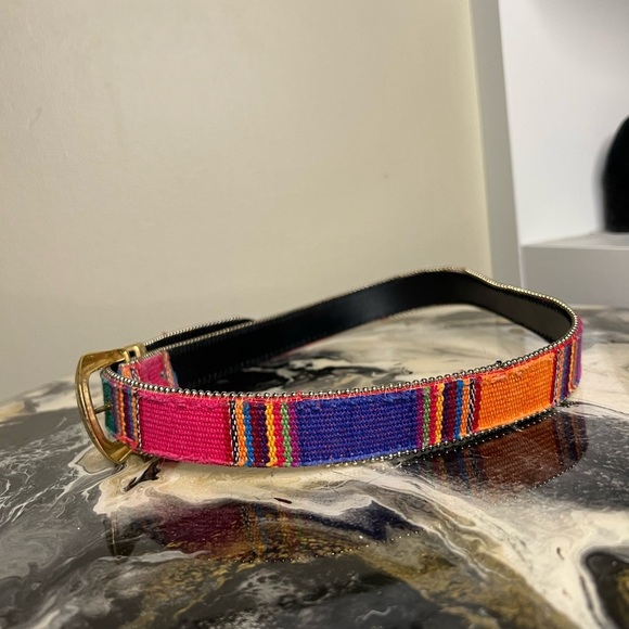 Vintage multicolor tapestry belt - Picture 4 of 11